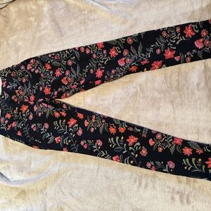 Floral Black Leggings
